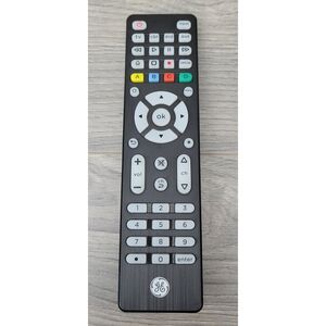 GE 4-Device Backlit Universal‎ Remote Control Black Tested Pre-Owned